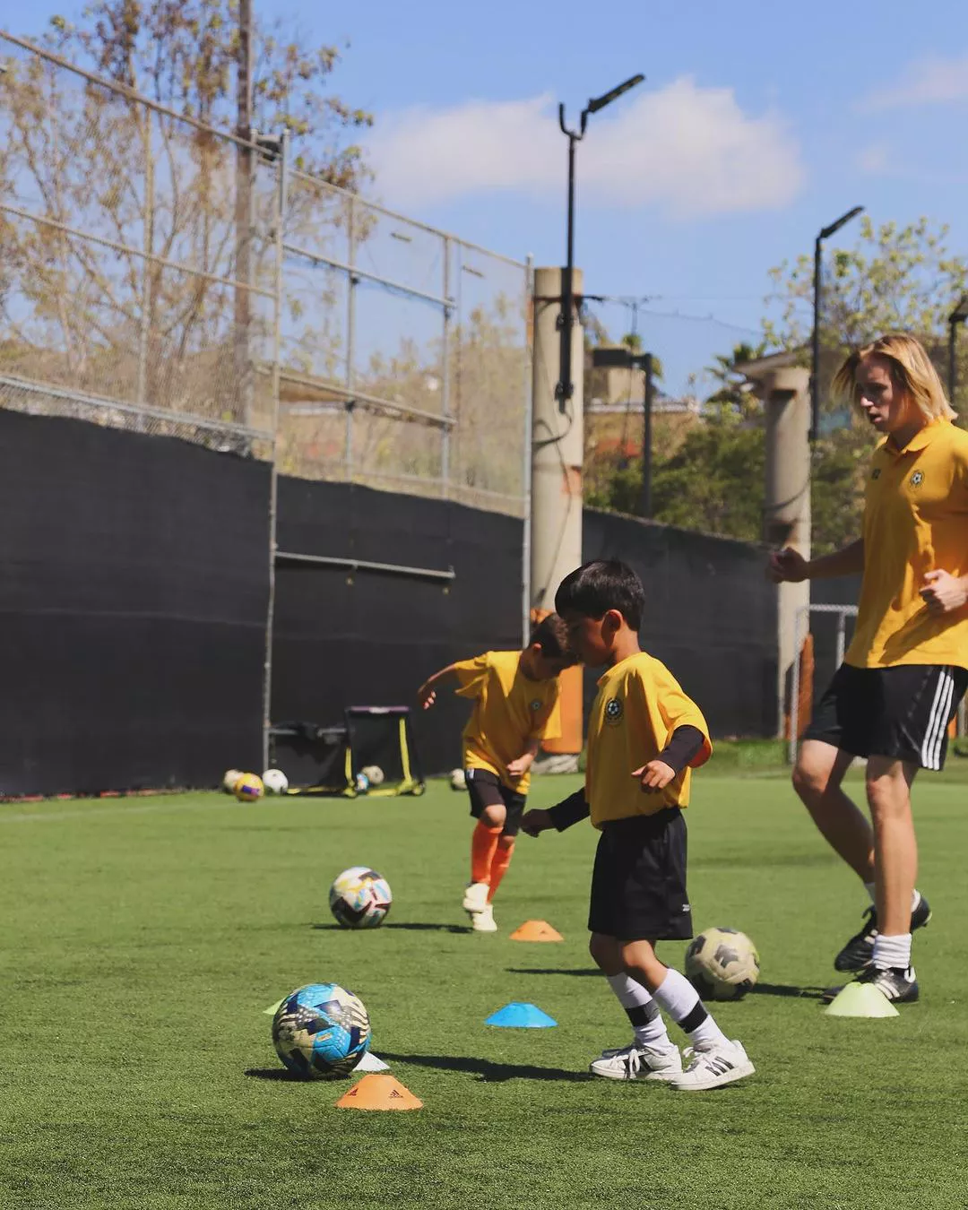 Fitness training session for camp participants