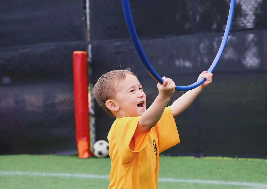 Children playing soccer